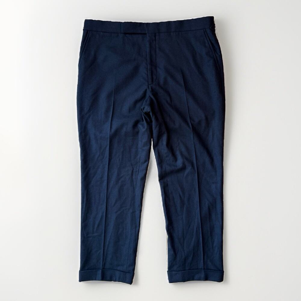 Polo Ralph Lauren Purple Label Gregory Wool Trousers 38 Navy Luxury Minimalist